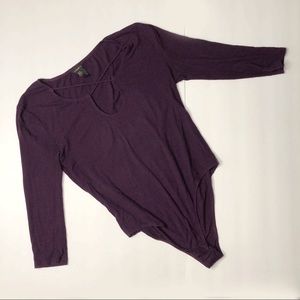 Purple Criss Cross Detail Bodysuit